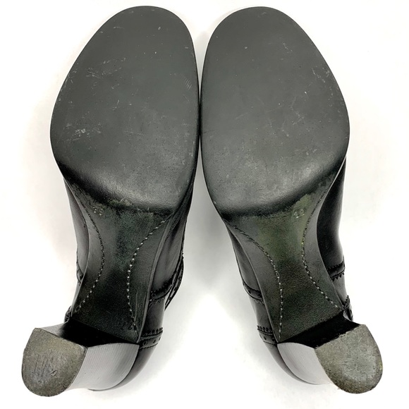 Women’s black leather vintage lace heels-39 - Picture 4 of 7